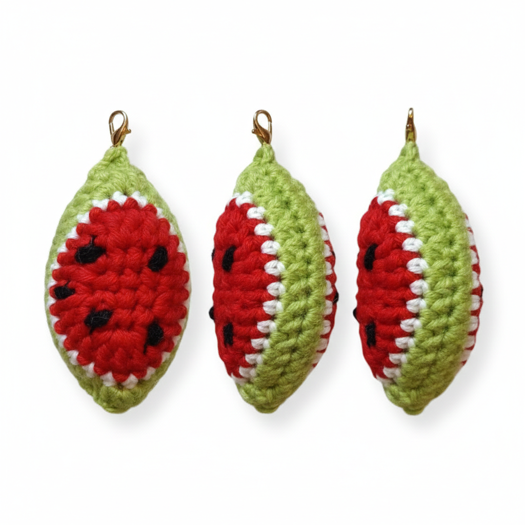 Crochet Watermelon Keychain - Image 3