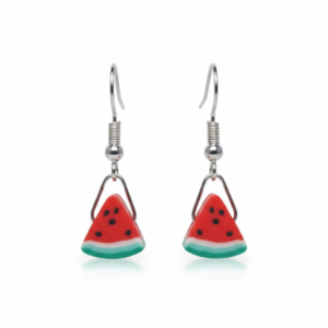 WATERMELON EARRINGS silver colored