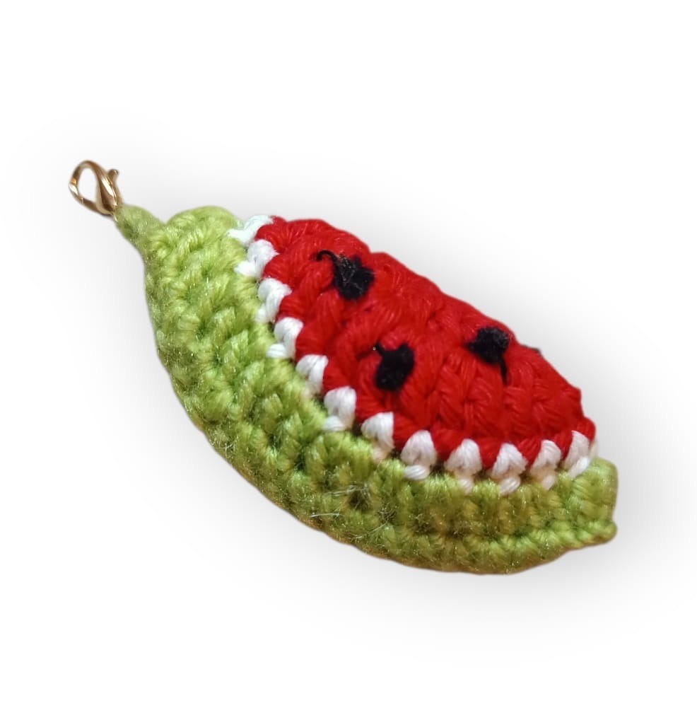 Crochet Watermelon Keychain